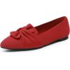 imageDREAM PAIRS Flats for Women Pointed Toe Foldable Knit Ballet Flats Comfortable SlipOn Dress Shoes Elegant Bow Flats for Work Office Business Casual TravelRed
