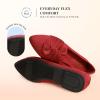 imageDREAM PAIRS Flats for Women Pointed Toe Foldable Knit Ballet Flats Comfortable SlipOn Dress Shoes Elegant Bow Flats for Work Office Business Casual TravelRed