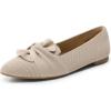 imageDREAM PAIRS Flats for Women Pointed Toe Foldable Knit Ballet Flats Comfortable SlipOn Dress Shoes Elegant Bow Flats for Work Office Business Casual TravelNude