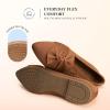 imageDREAM PAIRS Flats for Women Pointed Toe Foldable Knit Ballet Flats Comfortable SlipOn Dress Shoes Elegant Bow Flats for Work Office Business Casual TravelBrown