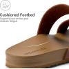 imageDREAM PAIRS Womens Open Toe Slides Sandals Comfortable Arch Support Footbed Two Strap Slipon Fashion Casual Beach Vacation Lightweight Flat Sandals Summer for WomenBrown