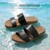 imageDREAM PAIRS Womens Open Toe Slides Sandals Comfortable Arch Support Footbed Two Strap Slipon Fashion Casual Beach Vacation Lightweight Flat Sandals Summer for WomenBlack