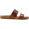 imageDREAM PAIRS Womens Open Toe Slides Sandals Comfortable Arch Support Footbed Two Strap Slipon Fashion Casual Beach Vacation Lightweight Flat Sandals Summer for WomenBrown