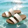imageDREAM PAIRS Womens Open Toe Slides Sandals Comfortable Arch Support Footbed Two Strap Slipon Fashion Casual Beach Vacation Lightweight Flat Sandals Summer for WomenBeige