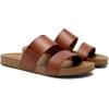 imageDREAM PAIRS Womens Open Toe Slides Sandals Comfortable Arch Support Footbed Two Strap Slipon Fashion Casual Beach Vacation Lightweight Flat Sandals Summer for WomenBrown