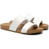 imageDREAM PAIRS Womens Open Toe Slides Sandals Comfortable Arch Support Footbed Two Strap Slipon Fashion Casual Beach Vacation Lightweight Flat Sandals Summer for WomenWhite