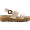 imageDREAM PAIRS Womens Orthopedic Arch Support Platform Sandals Comfortable Cork Insole Low Wedges Sandals Flatform Summer Dress Shoes Cute Buckle Wedges for BeachBeige