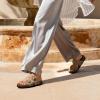 imageDREAM PAIRS Womens Slides Soft Genuine Footbed Sandals Comfortable Adjustable Double Buckle Slipon Flat Sandals with Arch Support Frame Dual Slippers for Summer 2026Taupe