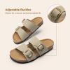 imageDREAM PAIRS Womens Slides Soft Genuine Footbed Sandals Comfortable Adjustable Double Buckle Slipon Flat Sandals with Arch Support Frame Dual Slippers for Summer 2026Taupe