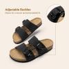 imageDREAM PAIRS Womens Slides Soft Genuine Footbed Sandals Comfortable Adjustable Double Buckle Slipon Flat Sandals with Arch Support Frame Dual Slippers for Summer 2026Black