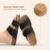 imageDREAM PAIRS Womens Slides Soft Genuine Footbed Sandals Comfortable Adjustable Double Buckle Slipon Flat Sandals with Arch Support Frame Dual Slippers for Summer 2026Black