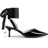 imageDREAM PAIRS Womens Slingback Lace Up Kitten Low Heel Closed Toe Ankle Strap Heels Pointed Toe Strappy Pumps Shoes Party Wedding Dress ShoesBlack
