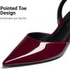 imageDREAM PAIRS Womens Slingback Lace Up Kitten Low Heel Closed Toe Ankle Strap Heels Pointed Toe Strappy Pumps Shoes Party Wedding Dress ShoesBurgundy