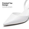 imageDREAM PAIRS Womens Slingback Lace Up Kitten Low Heel Closed Toe Ankle Strap Heels Pointed Toe Strappy Pumps Shoes Party Wedding Dress ShoesWhite