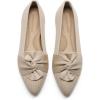 imageDREAM PAIRS Flats for Women Pointed Toe Foldable Knit Ballet Flats Comfortable SlipOn Dress Shoes Elegant Bow Flats for Work Office Business Casual TravelNude