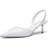 imageDREAM PAIRS Womens Slingback Lace Up Kitten Low Heel Closed Toe Ankle Strap Heels Pointed Toe Strappy Pumps Shoes Party Wedding Dress ShoesWhite