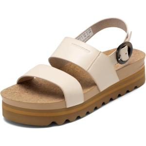 imageDREAM PAIRS Womens Orthopedic Arch Support Platform Sandals Comfortable Cork Insole Low Wedges Sandals Flatform Summer Dress Shoes Cute Buckle Wedges for BeachBeige