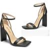 imageDREAM PAIRS High Heels Chunky Block Square Toe Heels for Women Dressy Open Toe Heel SandalsSize 85BlackPuSDHS2207W