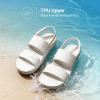 imageDREAM PAIRS Women Water Sandals Comfortable Flat Beach Platform Dressy Summer Walking ShoesAll White