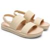 imageDREAM PAIRS Women Water Sandals Comfortable Flat Beach Platform Dressy Summer Walking ShoesBeige