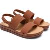 imageDREAM PAIRS Women Water Sandals Comfortable Flat Beach Platform Dressy Summer Walking ShoesBrown