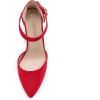 imageDREAM PAIRS Womens Chunky High Heels Dress Pumps Closed Pointed Toe Block Ankle Strap Shoes for Wedding PartyRed