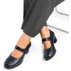 imageDREAM PAIRS Womens Chunky Low Block Closed Toe Heels Mary Janes Pumps Comfortable Round Toe Dress Work Wedding ShoesNavy