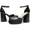 imageDREAM PAIRS Womens Chunky Platform High Heels Closed Toe Block Ankle Strap Dress Wedding Party Pumps ShoesBlackpu