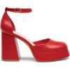 imageDREAM PAIRS Womens Chunky Platform High Heels Closed Toe Block Ankle Strap Dress Wedding Party Pumps ShoesRedpu