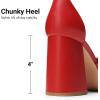 imageDREAM PAIRS Womens Chunky Platform High Heels Closed Toe Block Ankle Strap Dress Wedding Party Pumps ShoesRedpu