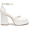 imageDREAM PAIRS Womens Chunky Platform High Heels Closed Toe Block Ankle Strap Dress Wedding Party Pumps ShoesWhitepu