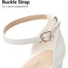 imageDREAM PAIRS Womens Chunky Platform High Heels Closed Toe Block Ankle Strap Dress Wedding Party Pumps ShoesWhitepu