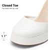 imageDREAM PAIRS Womens Chunky Platform High Heels Closed Toe Block Ankle Strap Dress Wedding Party Pumps ShoesWhitepu