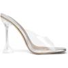 imageDREAM PAIRS Womens Clear Heeled Sandals Square Toe Transparent Stiletto Mules Slip on Wedding Dress ShoesSliver Clear