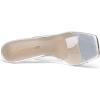 imageDREAM PAIRS Womens Clear Heeled Sandals Square Toe Transparent Stiletto Mules Slip on Wedding Dress ShoesSliver Clear