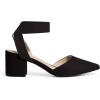 imageDREAM PAIRS Womens Closed Pointed Toe High Chunky Heels Pumps Ankle Strap Dress Shoes for Wedding Office Party 3 InchesBlackSuede