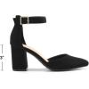 imageDREAM PAIRS Womens Closed Pointed Toe High Chunky Heels Pumps Ankle Strap Dress Shoes for Wedding Office Party 3 InchesBlacknubuck
