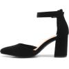 imageDREAM PAIRS Womens Closed Pointed Toe High Chunky Heels Pumps Ankle Strap Dress Shoes for Wedding Office Party 3 InchesBlacknubuck