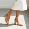 imageDREAM PAIRS Womens Closed Pointed Toe High Chunky Heels Pumps Ankle Strap Dress Shoes for Wedding Office Party 3 InchesNudenubuck