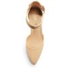 imageDREAM PAIRS Womens Closed Pointed Toe High Chunky Heels Pumps Ankle Strap Dress Shoes for Wedding Office Party 3 InchesNudenubuck