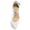 imageDREAM PAIRS Womens Closed Pointed Toe High Chunky Heels Pumps Ankle Strap Dress Shoes for Wedding Office Party 3 InchesWhitepu