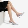 imageDREAM PAIRS Womens Closed Toe Kitten Heels Pointed Toe Slingback Low Heels Dress Bridal Wedding Pumps ShoesSilverglitter