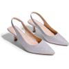 imageDREAM PAIRS Womens Closed Toe Kitten Heels Pointed Toe Slingback Low Heels Dress Bridal Wedding Pumps ShoesSilverglitter