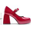 imageDREAM PAIRS Womens High Chunky Platform Closed Toe Mary Jane Block Heels Square Toe Strappy Dress Wedding Party Pumps ShoesRed