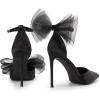 imageDREAM PAIRS Womens High Heels Strappy Closed Toe Stiletto Pointed Toe Mesh Bows Ankle Strap DOrsay Sexy Dress Wedding Party Pumps ShoesBlack