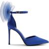 imageDREAM PAIRS Womens High Heels Strappy Closed Toe Stiletto Pointed Toe Mesh Bows Ankle Strap DOrsay Sexy Dress Wedding Party Pumps ShoesBlue