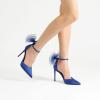 imageDREAM PAIRS Womens High Heels Strappy Closed Toe Stiletto Pointed Toe Mesh Bows Ankle Strap DOrsay Sexy Dress Wedding Party Pumps ShoesBlue