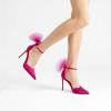 imageDREAM PAIRS Womens High Heels Strappy Closed Toe Stiletto Pointed Toe Mesh Bows Ankle Strap DOrsay Sexy Dress Wedding Party Pumps ShoesHot Pink