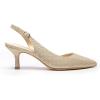 imageDREAM PAIRS Womens Kitten Heels Slingback Closed Pointed Toe Low Pumps Shoes Women Party Wedding Sexy Casual Dress ShoesGoldglitter