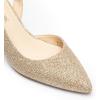 imageDREAM PAIRS Womens Kitten Heels Slingback Closed Pointed Toe Low Pumps Shoes Women Party Wedding Sexy Casual Dress ShoesGoldglitter